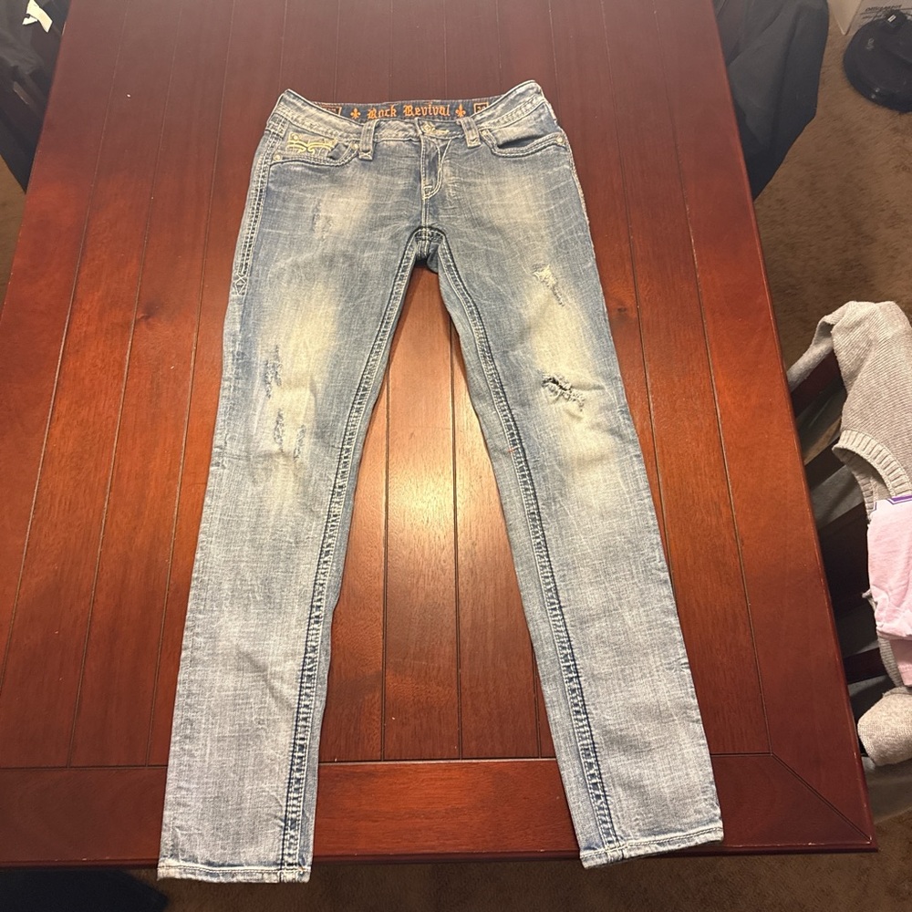 Rock Revival Light Blue Straight Leg Jeans
